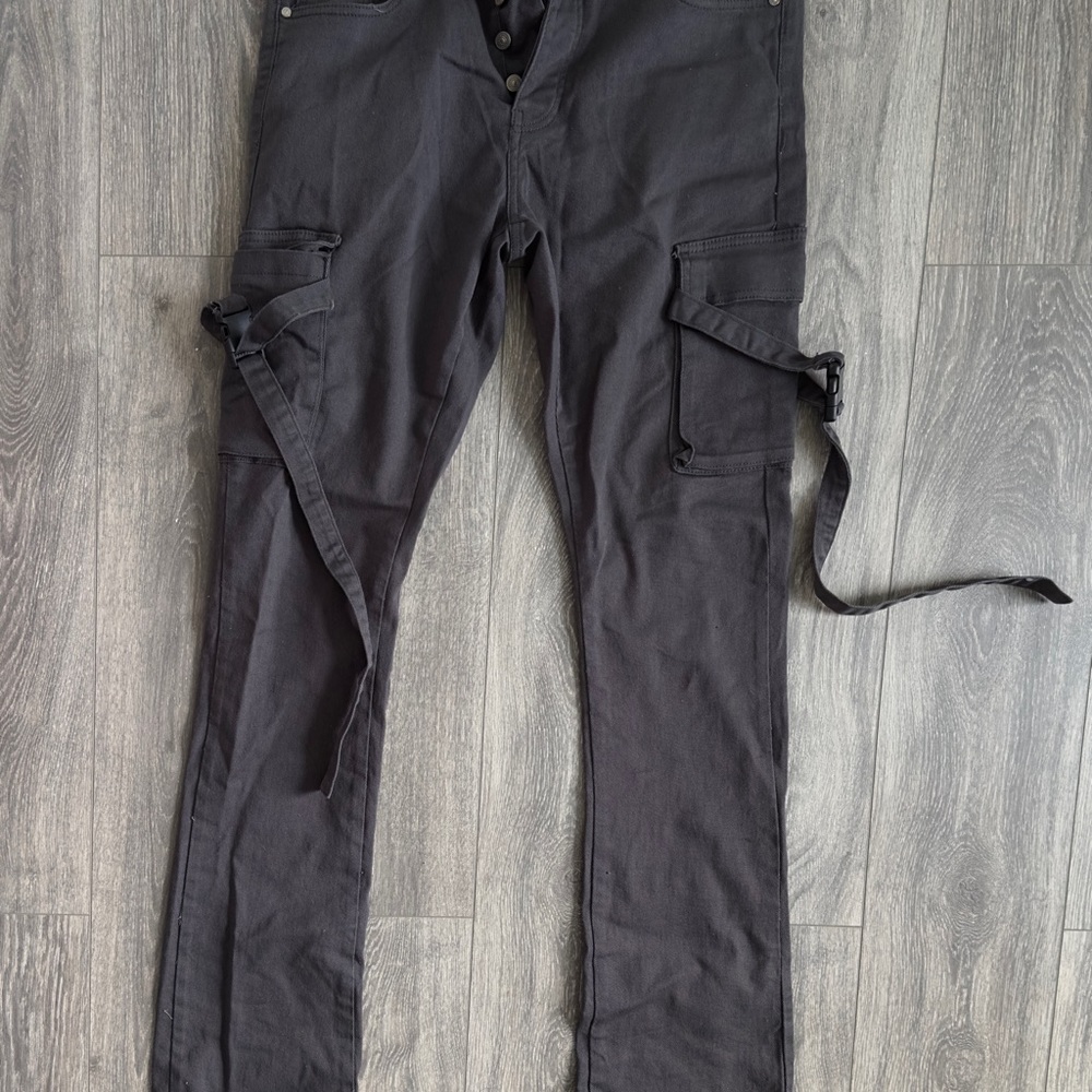 boohooMAN stacked cargo pants